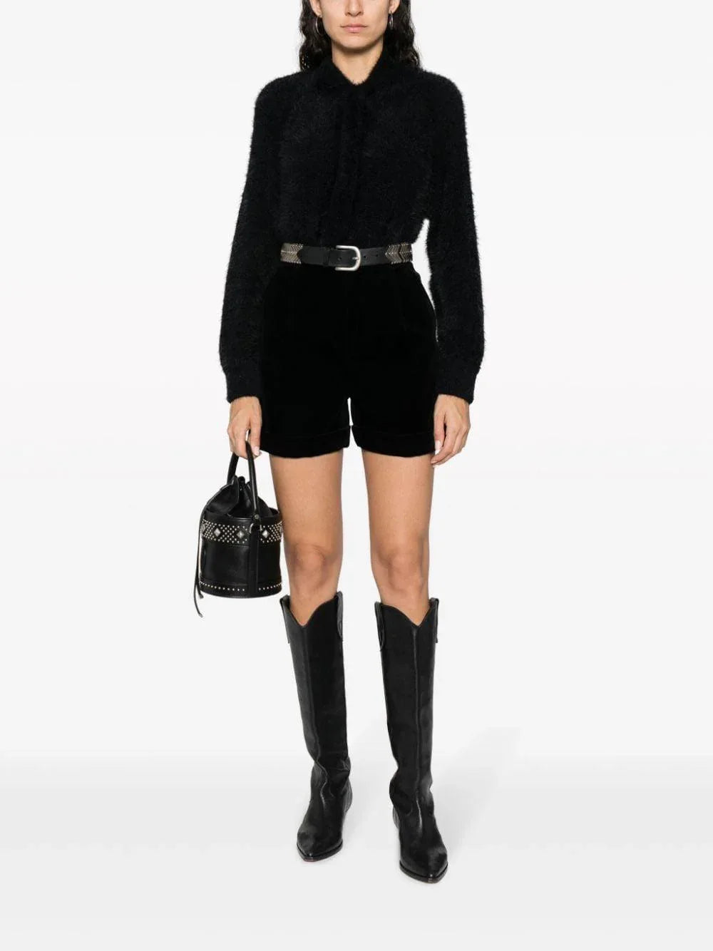 Maglia Donna Nero Poliammide - Preludio Moda