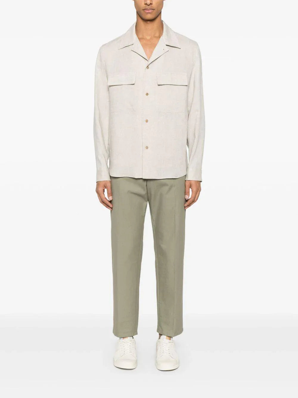 Camicia John beige lino - Preludio Moda