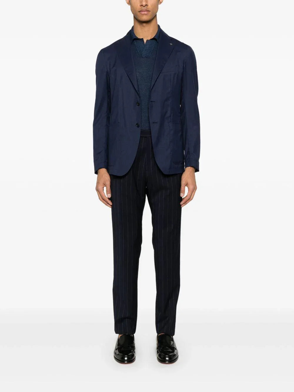 Polo Keith in maglia blu lino e cotone - Preludio Moda