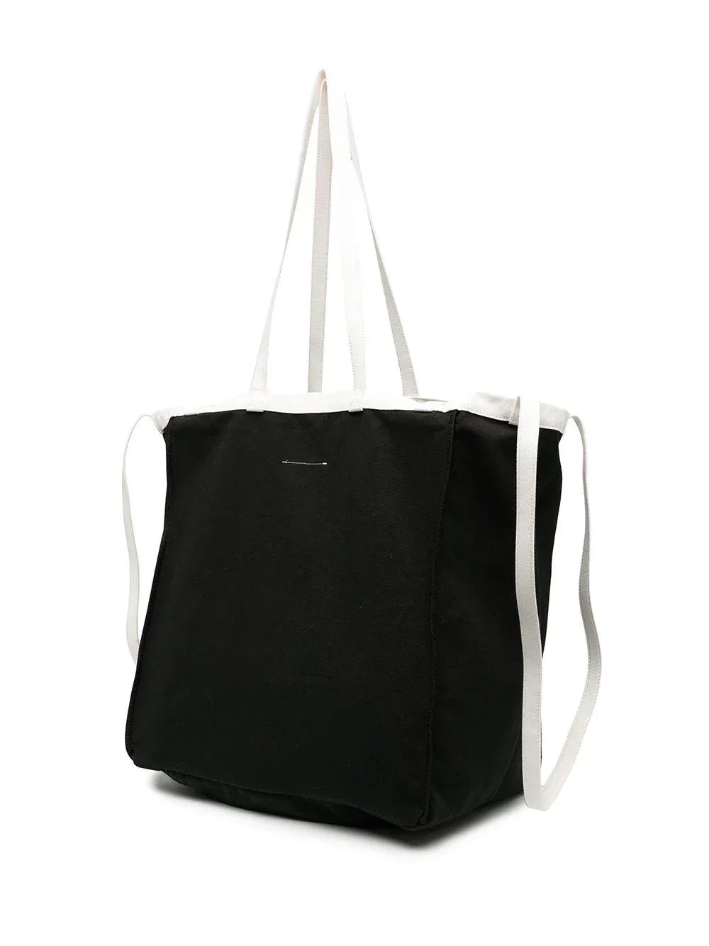 Borsa Tote nera con manici in contrasto - Preludio Moda