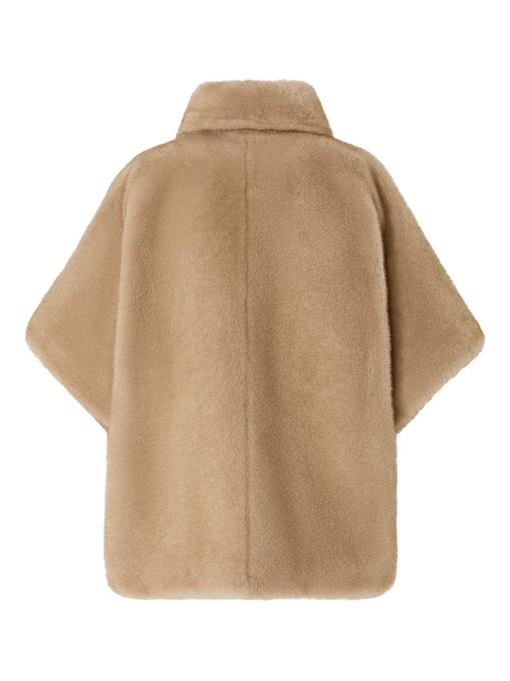 Cappotto beige chiaro a collo alto con chiusura nascosta - Preludio Moda