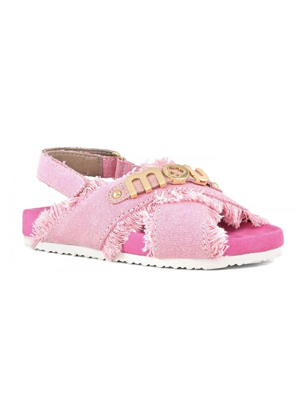 Bio sandal kid recycled canvas rosa