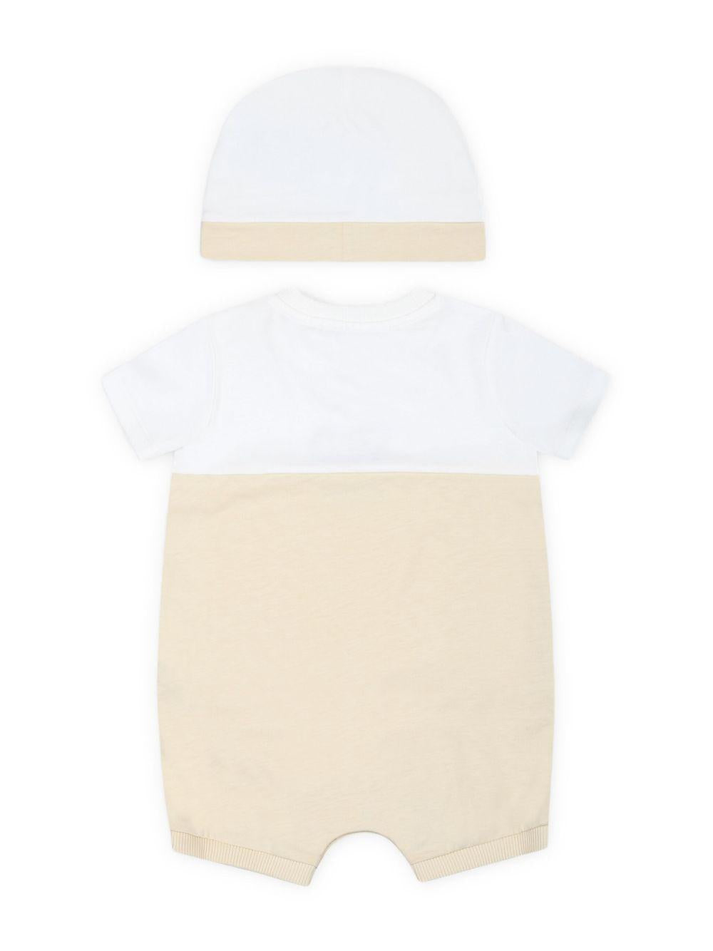Set neonato beige e bianco mini teddy (2pz)