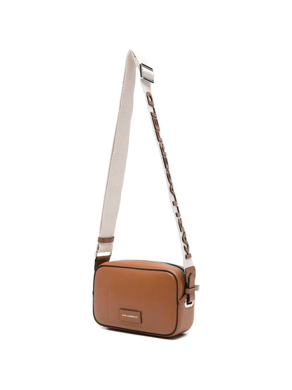 Mini borsa a tracolla in pelle con design perforato A3W30310NN 5047 KARL LAGERFELD
