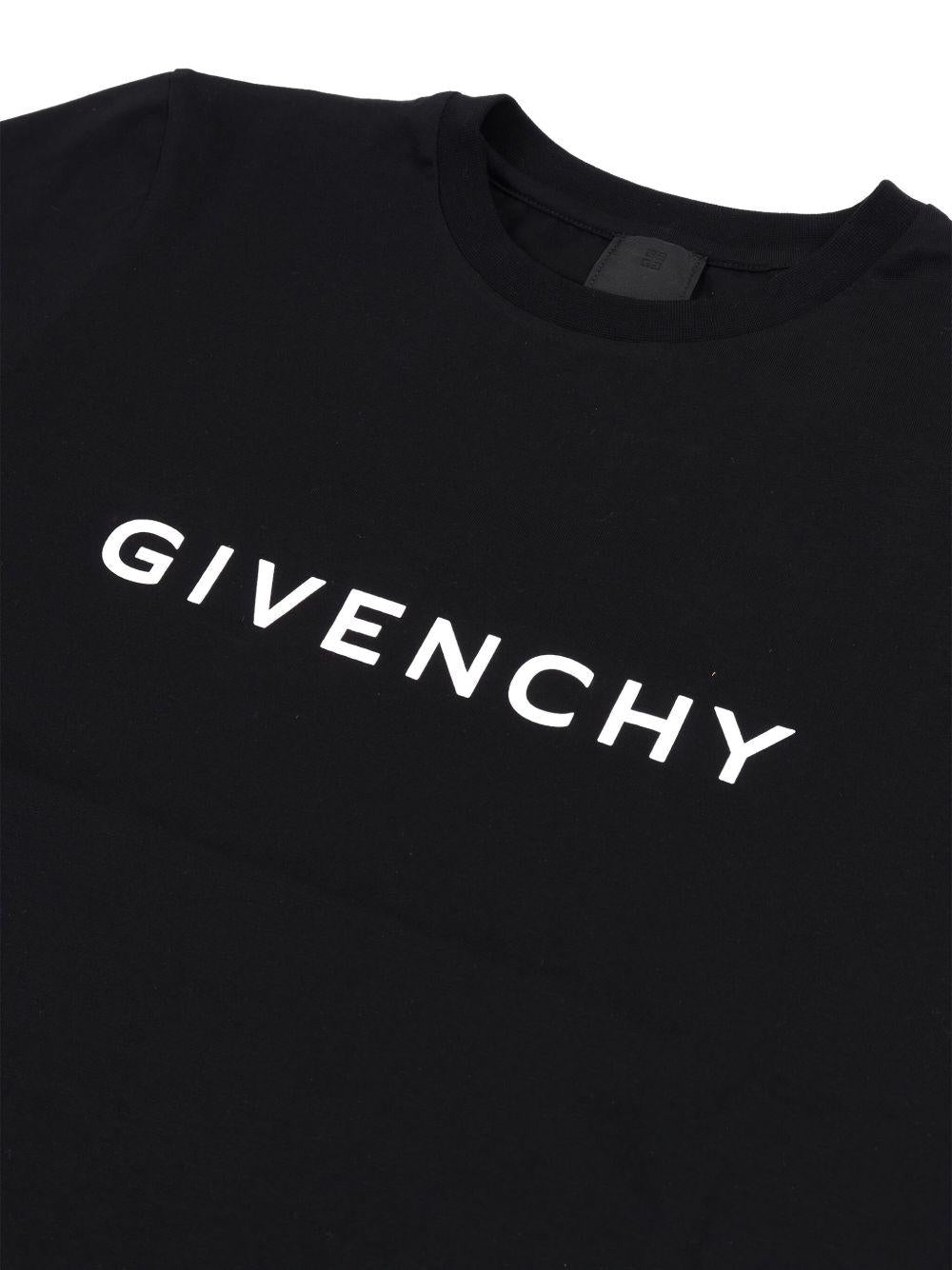 T-shirt in Cotone con Stampa con Logo Frontale H30952 09B GIVENCHY KIDS