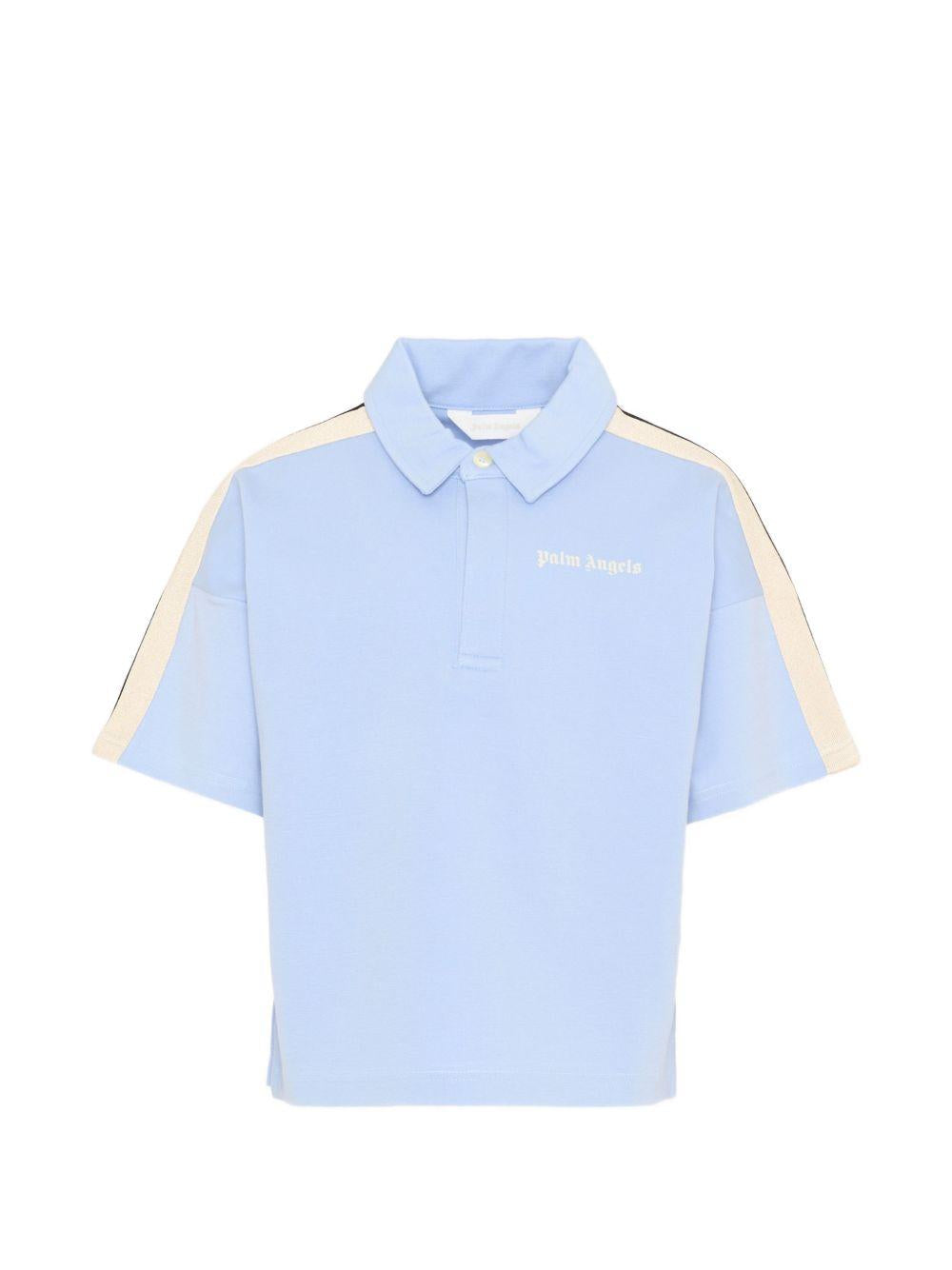 Polo in viscosa a maniche corte PBBD013S26FLE001 960 PALM ANGELS KIDS