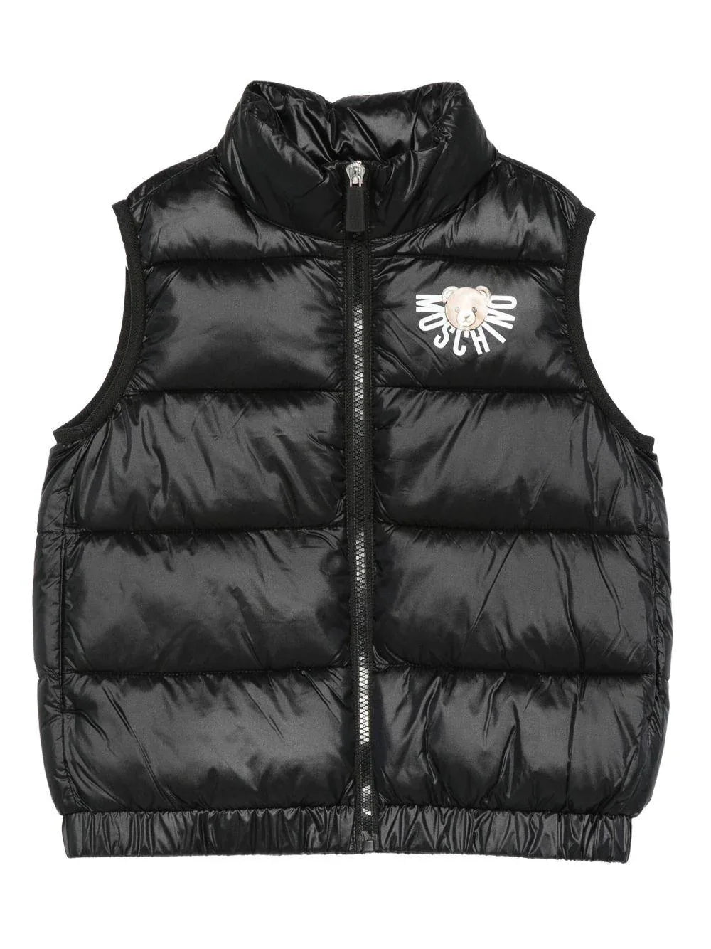 Gilet trapuntato nero con logo - Preludio Moda