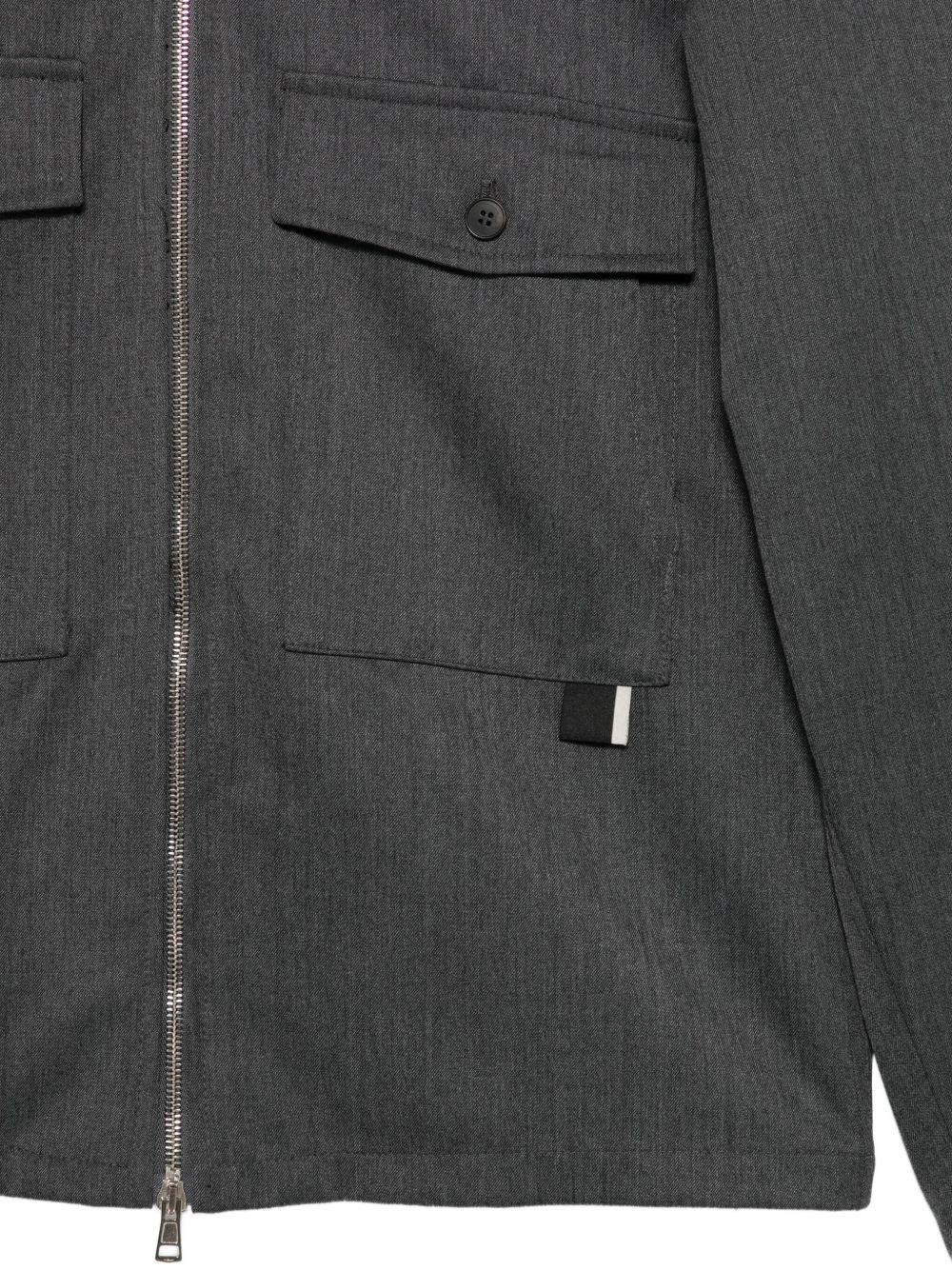 Giubbino grigio con colletto a punta e chiusura con zip L1HFW25260006 N035 LOW BRAND