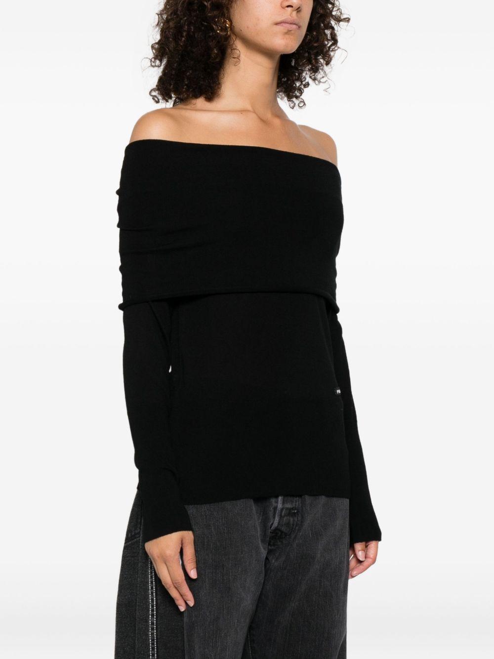 Top nero con spalle scoperte 105416A2PU Z99 PINKO