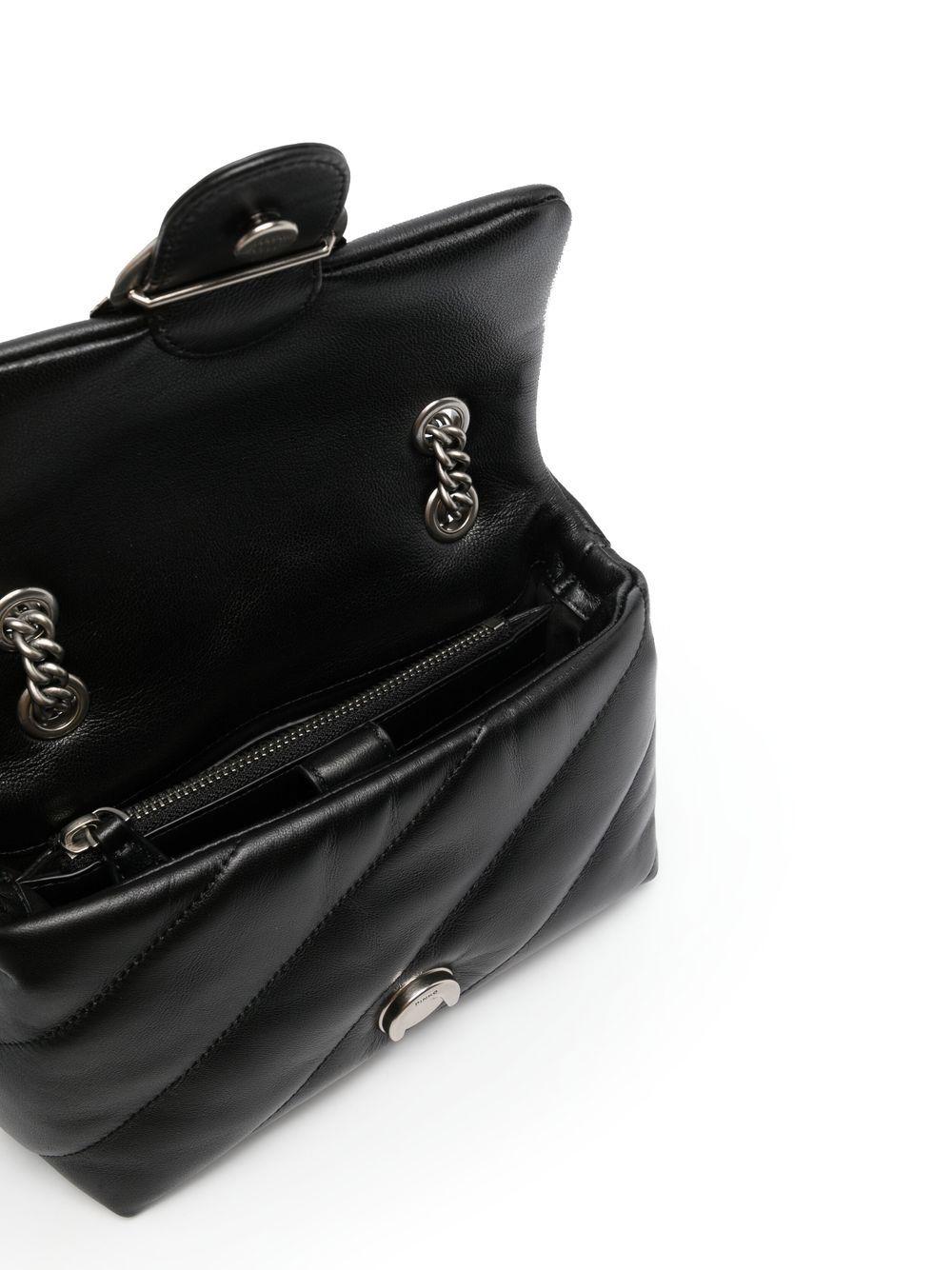 Borsa a Spalla Mini in Pelle Nera Imbottita 100039A0F2 Z99O PINKO