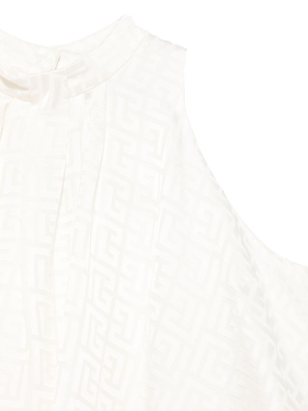 Abito avorio logo monogram all-over BW5A42S0192 102 BALMAIN KIDS