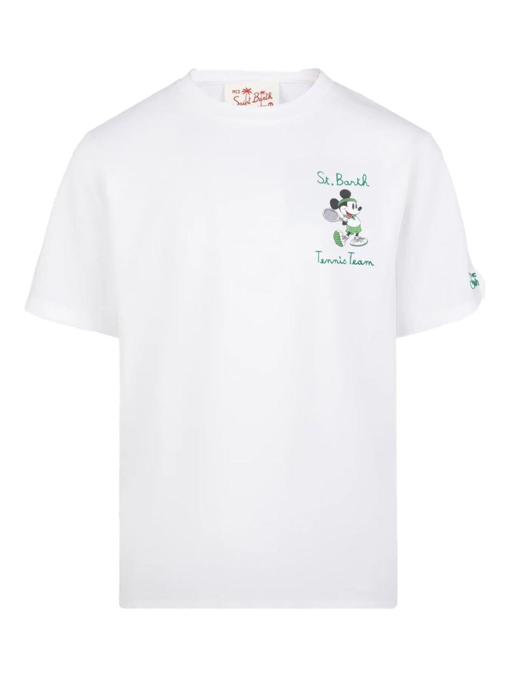 T-shirt bianca"Tennis team " topolino TSH0001 02633H MC2 SAINT BARTH KIDS