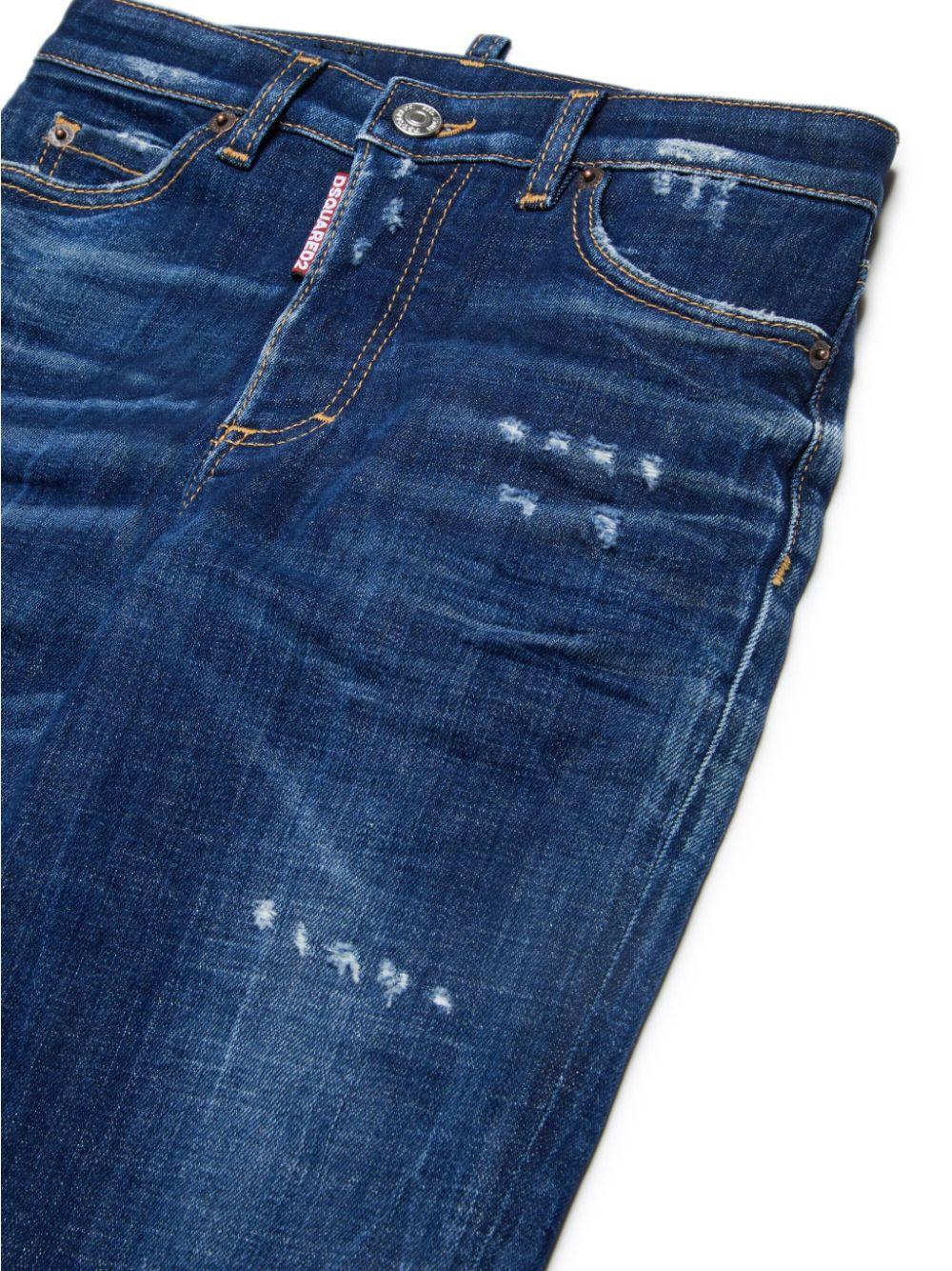 Jeans blu mini strappi