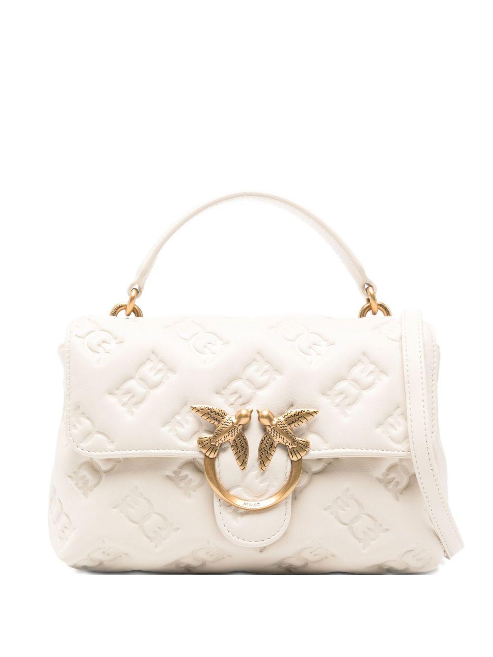 Borsa Tote Bianca Mini con Dettaglio Love Birds 100044A2JX Z14Q PINKO