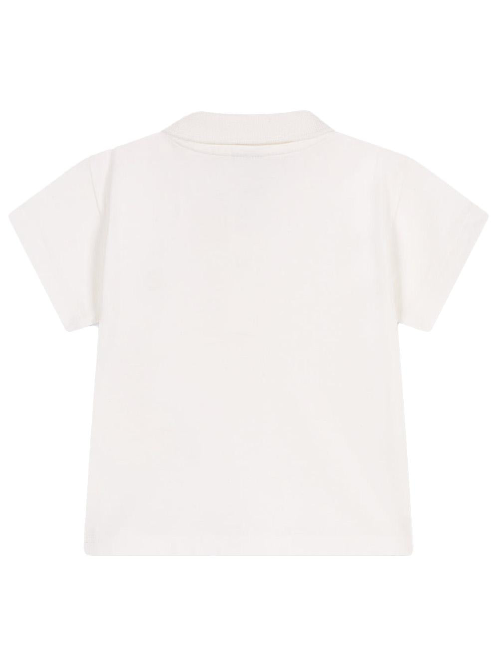 Polo bianca mini logo petto A0CZ4 01 PETIT BATEAU KIDS