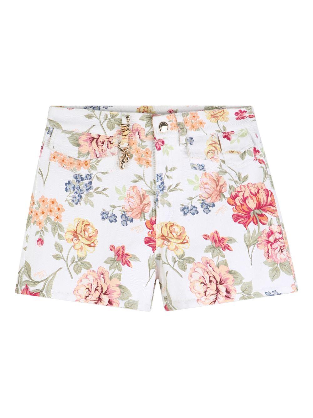 Shorts in cotone organico con stampa floreale C20849 S95 CHLOE KIDS