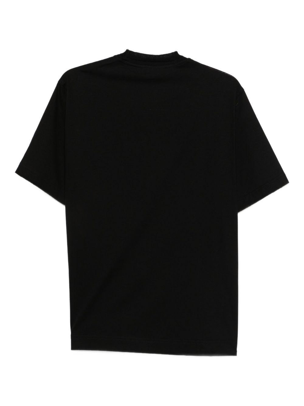 T-shirt nera in cotone L1TFW25266568 D001 LOW BRAND