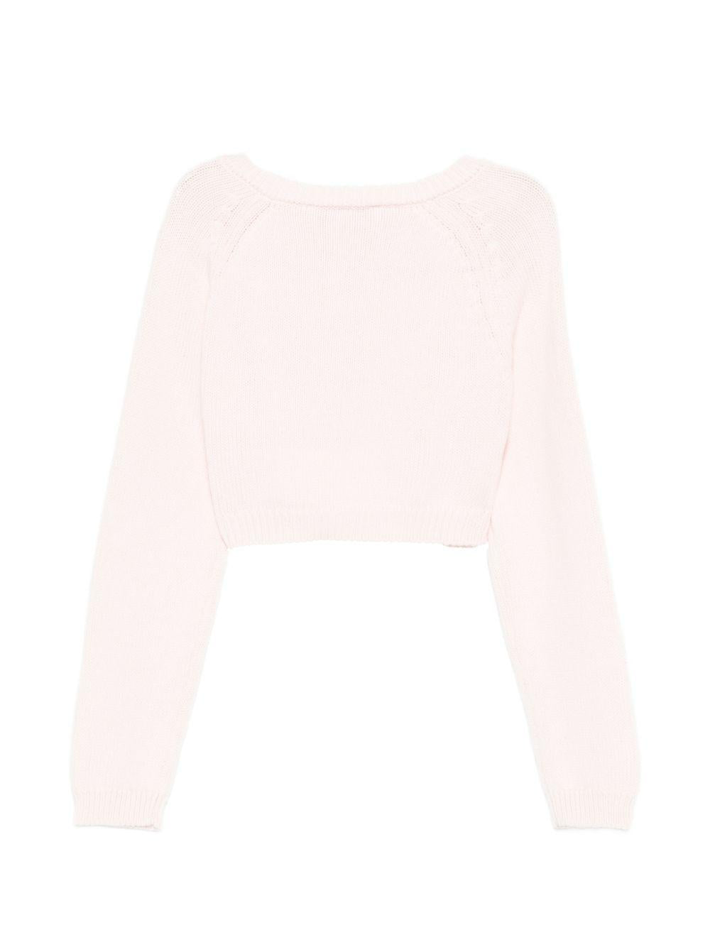 Cardigan in cotone con fiocco 73G8007036 0091 MONNALISA KIDS