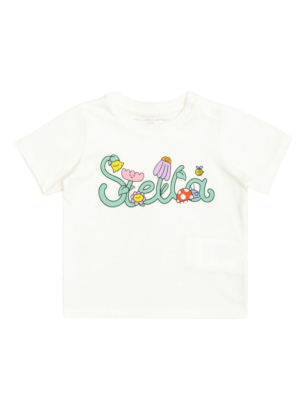 T-shirt con stampa floreale TY8011Z0434 101 STELLA MCCARTNEY KIDS