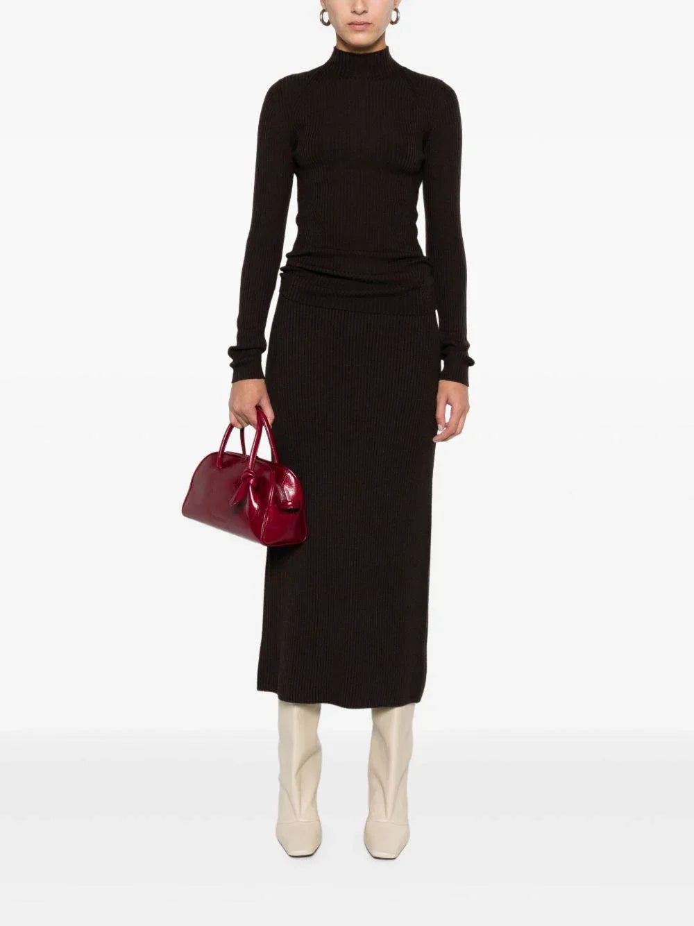 Gonna Midi a Coste con Spacco Frontale - Preludio Moda