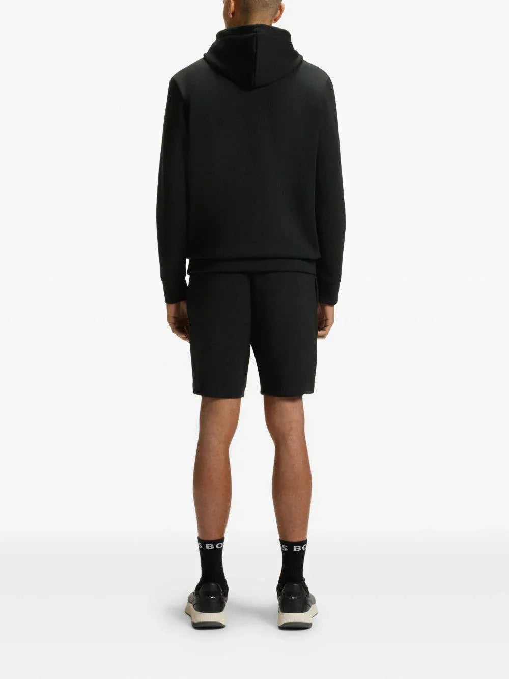 Felpa con Cappuccio con Logo Goffrato Nera - Preludio Moda