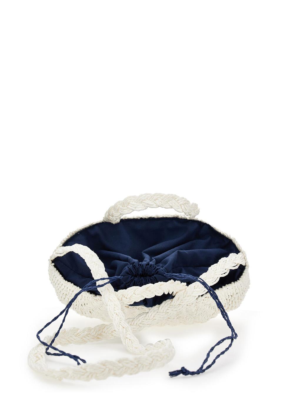Borsa in paglia con cuori in contrasto