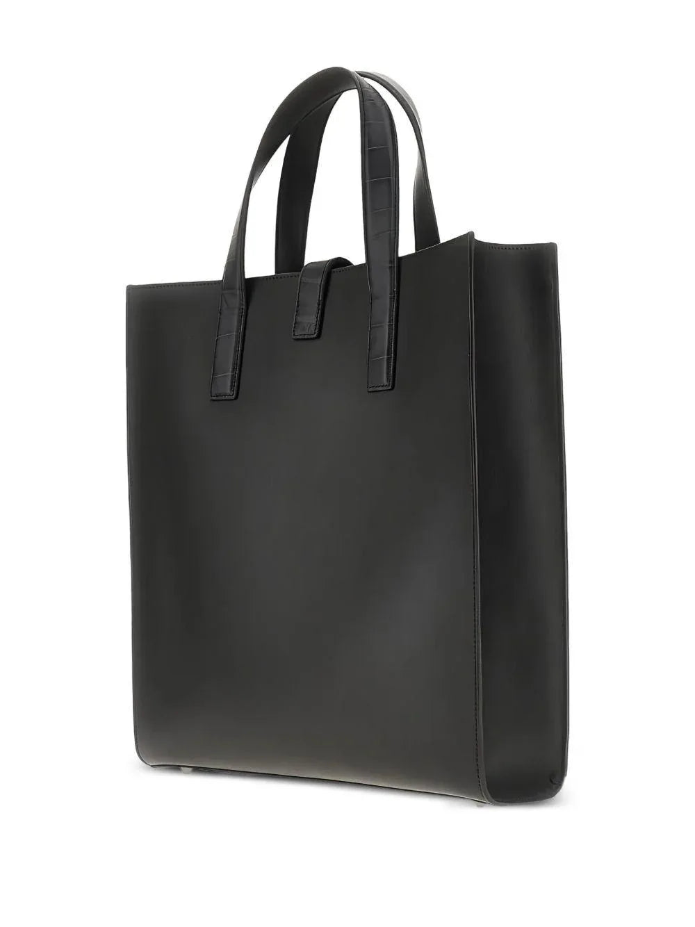 Borsa tote nera con maniglie piatte - Preludio Moda