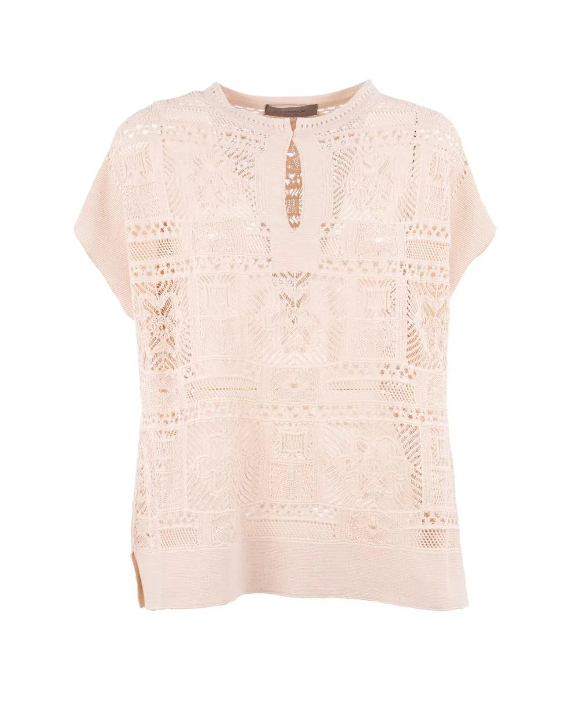 Maglia ricamata patchwork all-over marmo - Preludio Moda