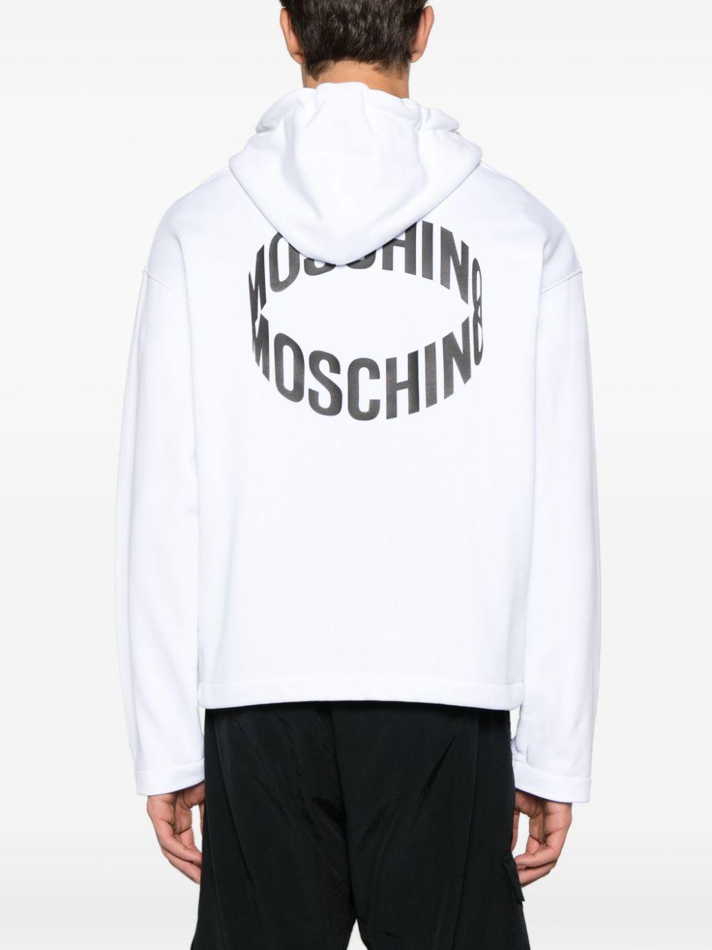 Felpa bianca logo loop<BR/> A17232028 1001 MOSCHINO