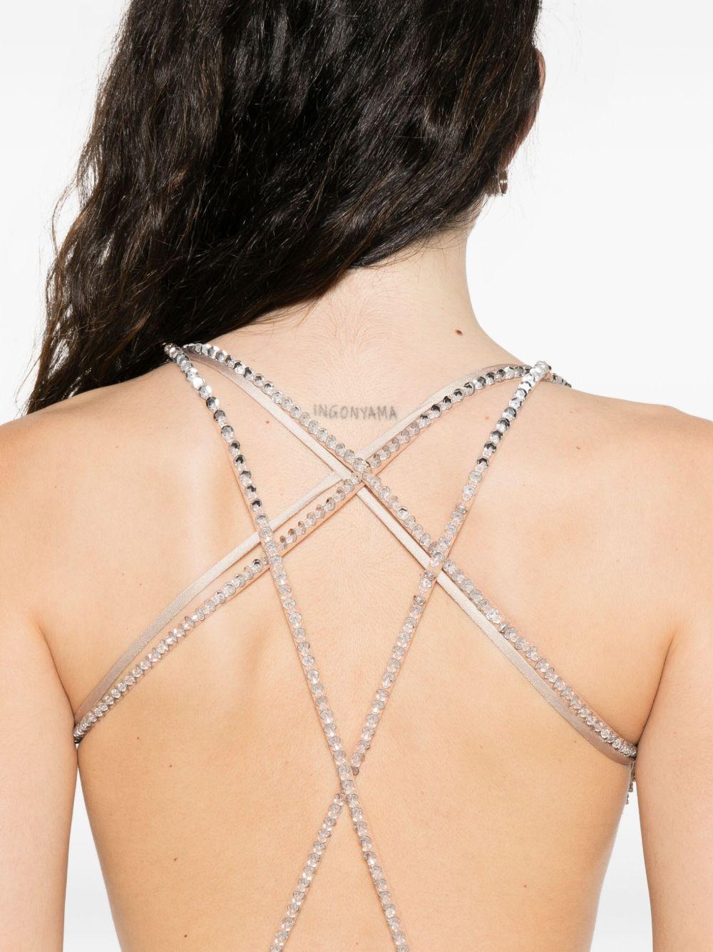 Abito Lungo Beige con Cut-Out, Paillettes e Spacco Laterale AZ1 SAS HOLLAND & HOLLAND
