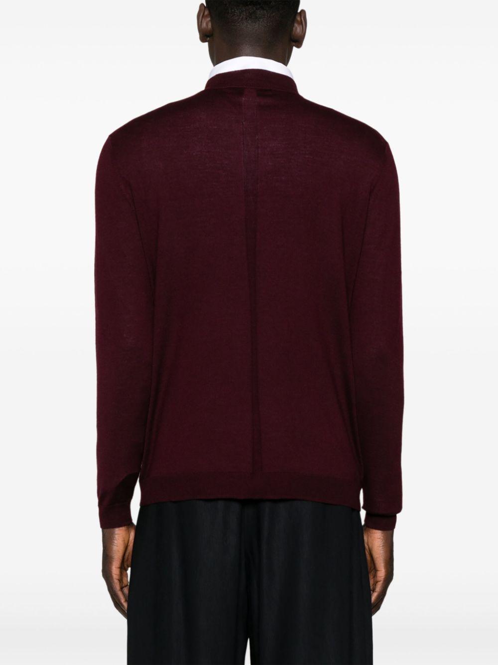 Maglione k139 bordeaux in maglia fine lana