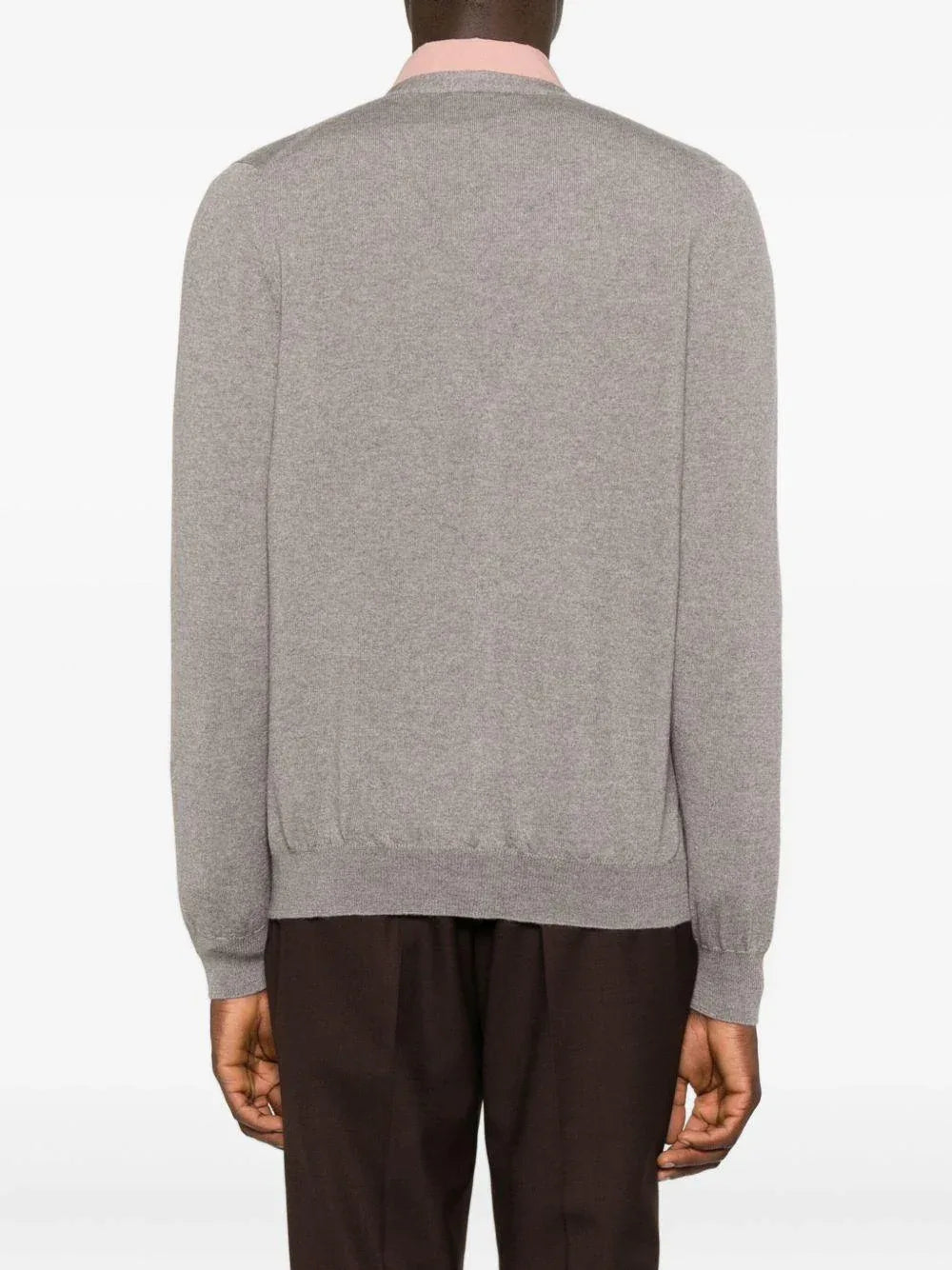 Cardigan beige con scollo a V e chiusura con bottoni - Preludio Moda