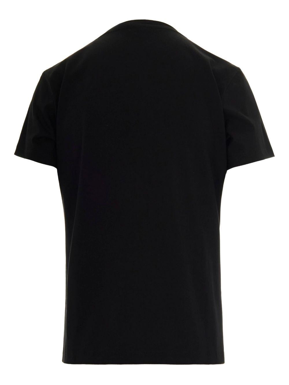 T-shirt nera in cotone con decorazione in cristalli 100535A2RN Z99 PINKO