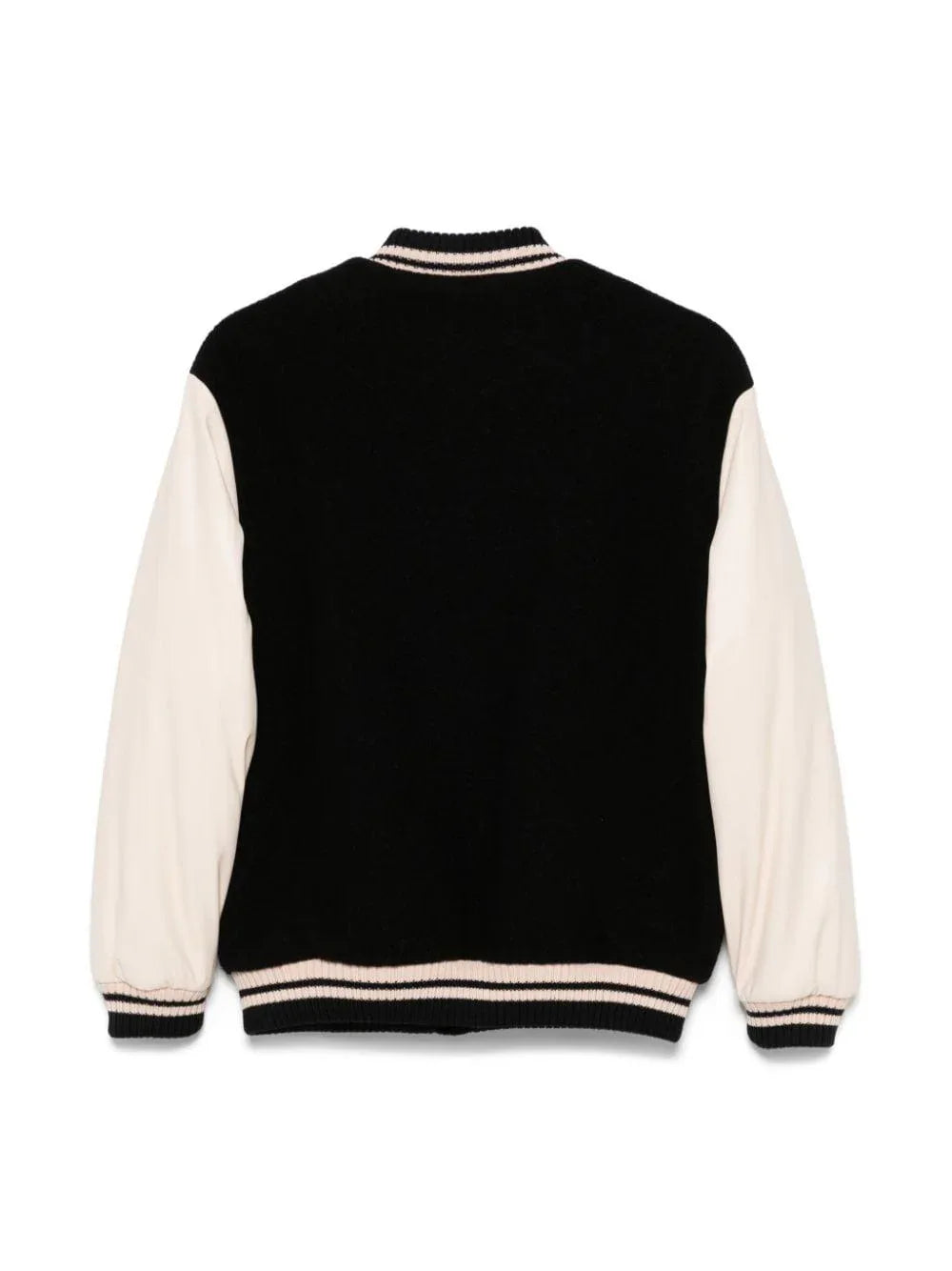 Giubbino stile college nero/burro lana - Preludio Moda