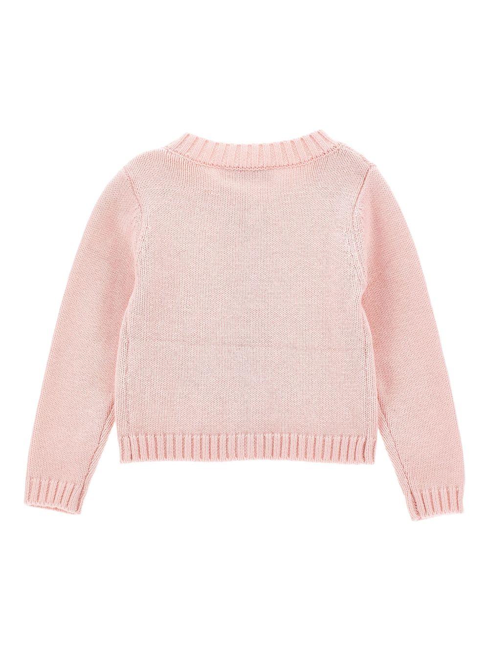 Cardigan rosa con fiocco 37F8006060 0090 MONNALISA KIDS