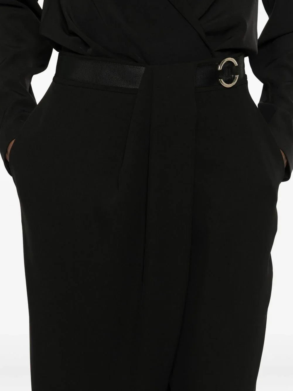 Pantaloni a Vita Alta con Dettaglio ad Anello - Preludio Moda