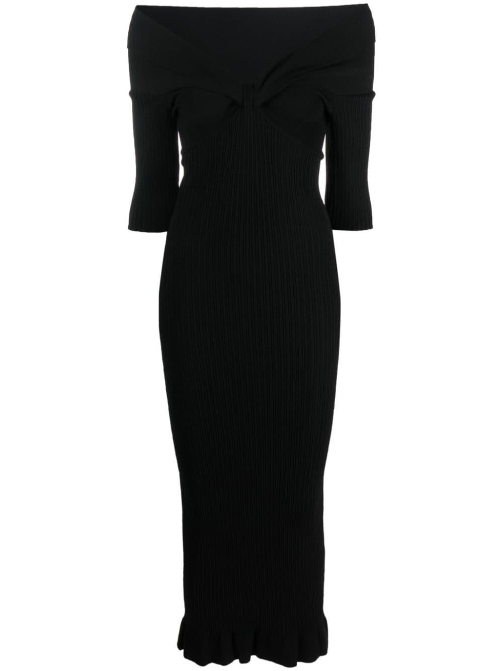 Abito nero scollo a barca V04905702 0555 PHILOSOPHY DONNA