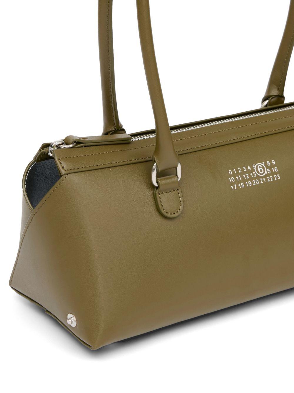 Borsa a spalla in pelle arancione con chiusura zip SB6ZH0039P9061 T7429 MM6 MAISON MARGIELA