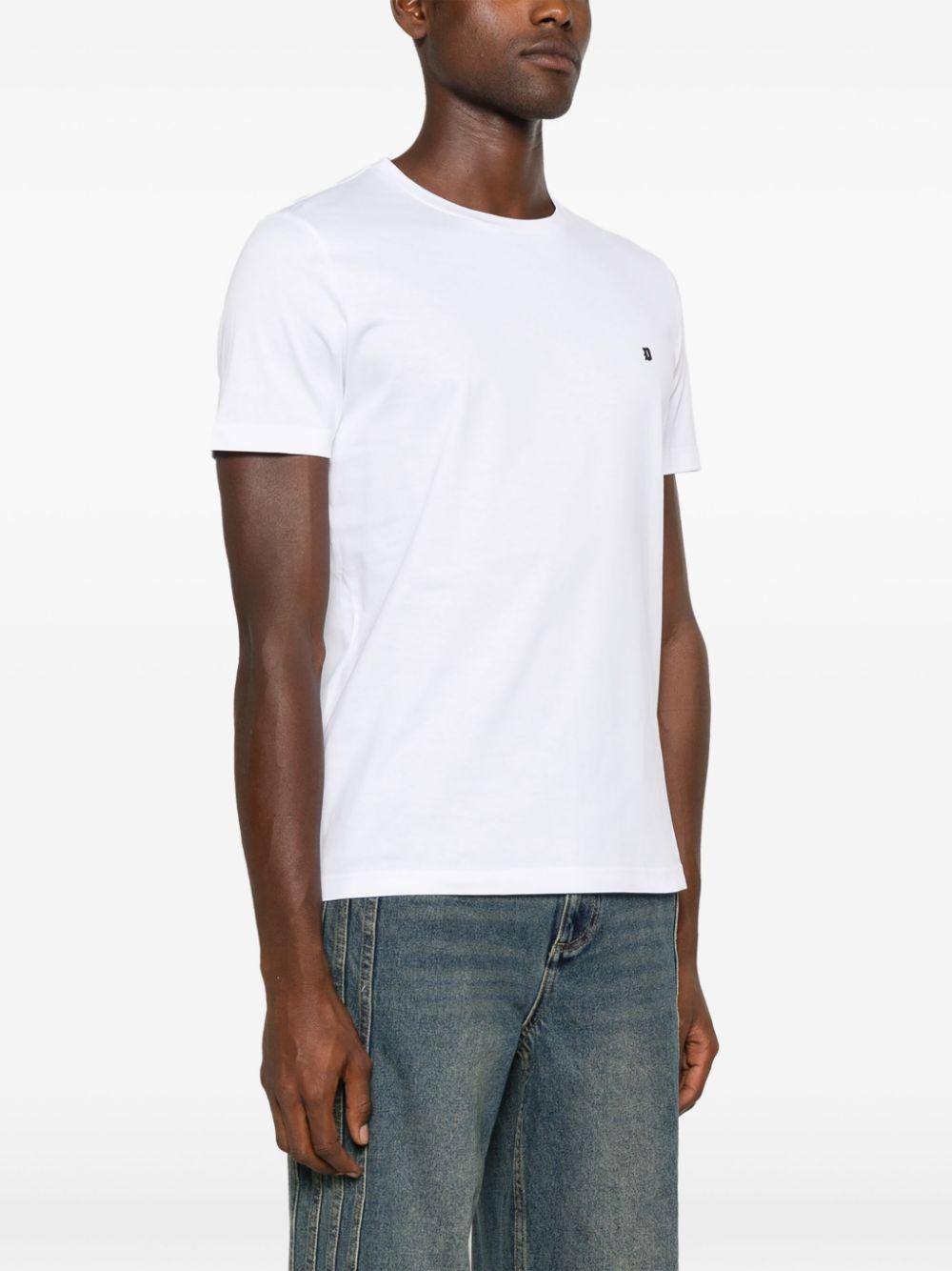 T-shirt bianca logo gommato US198JF0271UZL4 000 DONDUP
