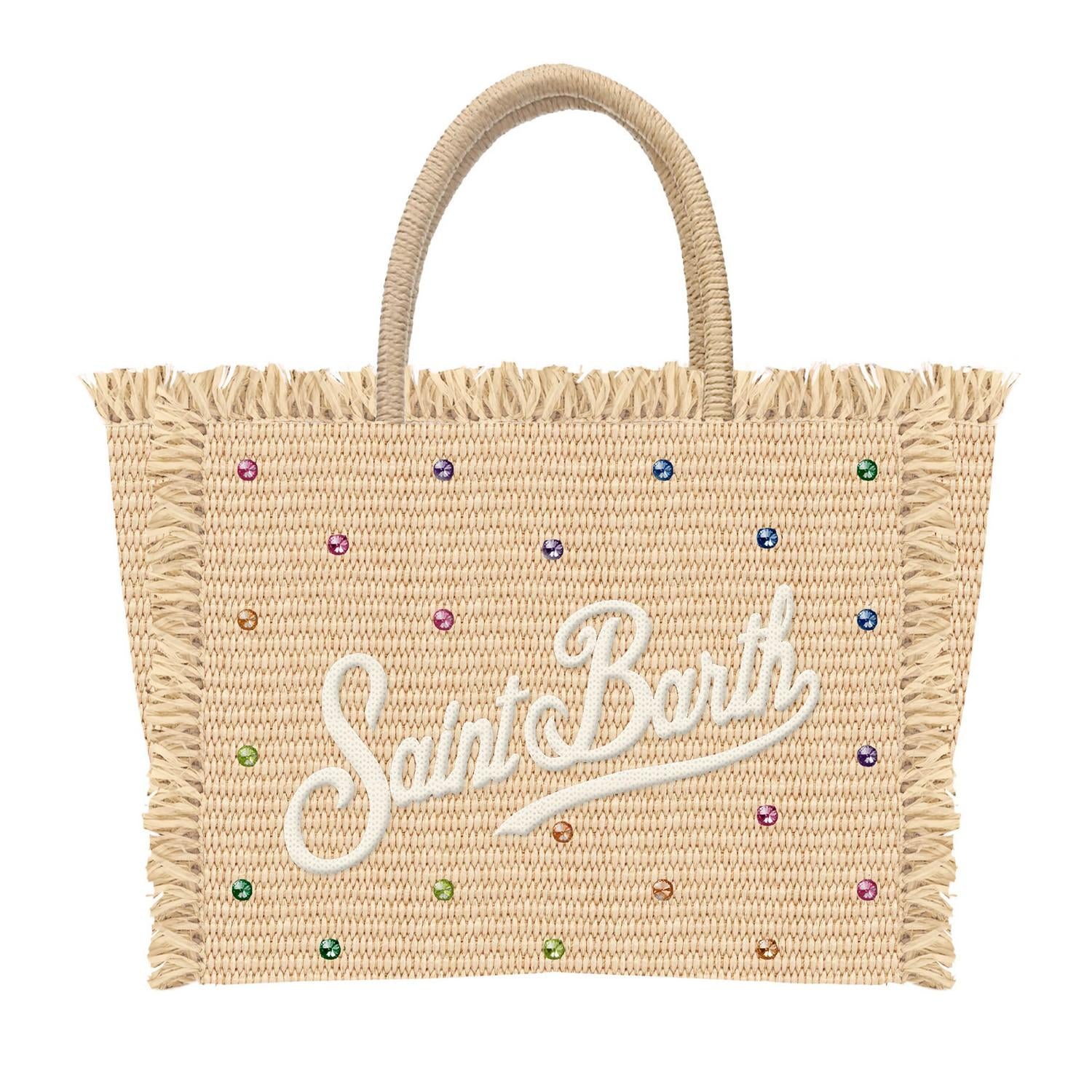 Borsa mare con frange e ricamo logo COL0017 02748L MC2 SAINT BARTH