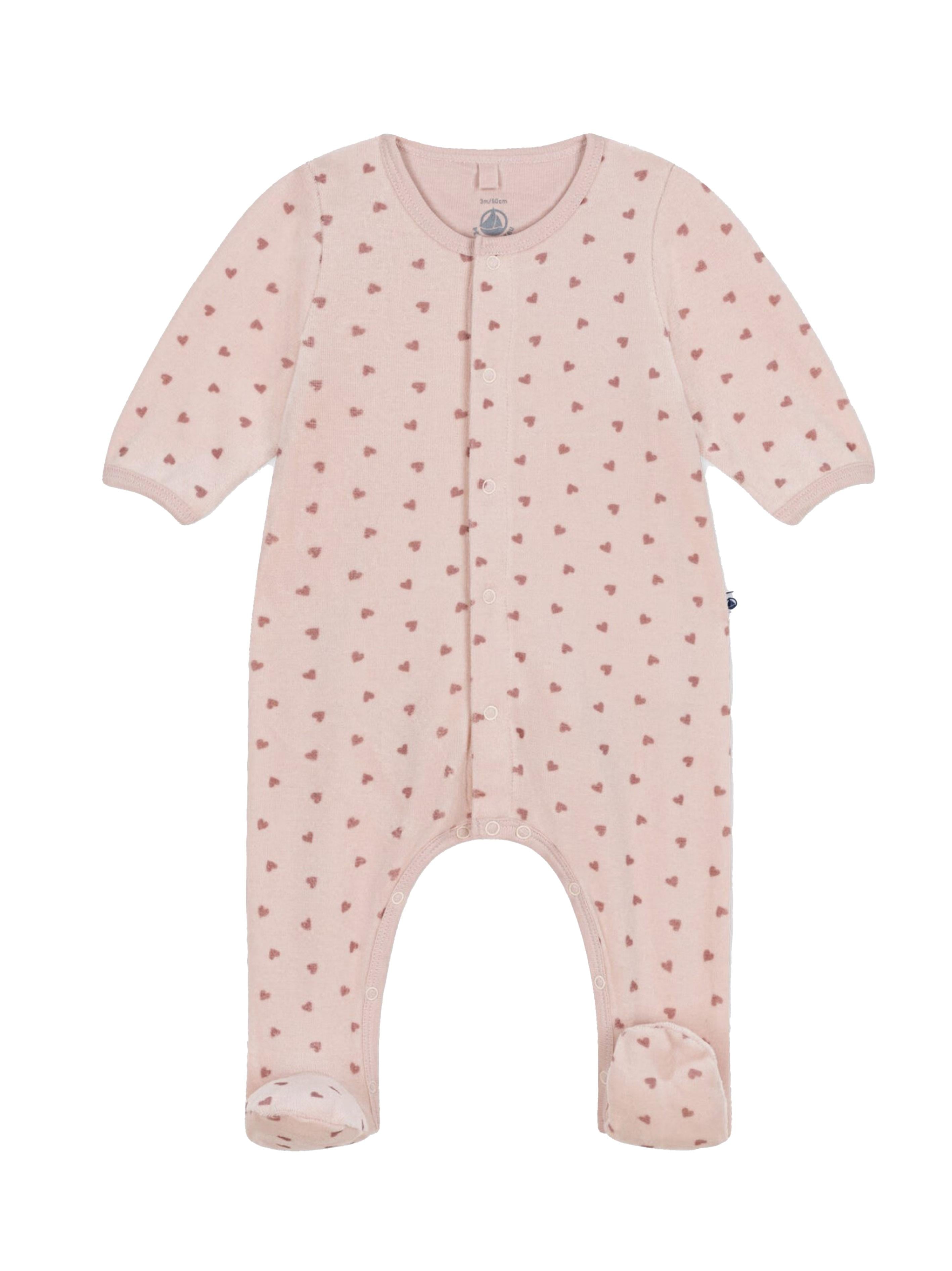 Bodyjama rosa con fantasia cuori neonata A0B7R 01 PETIT BATEAU KIDS