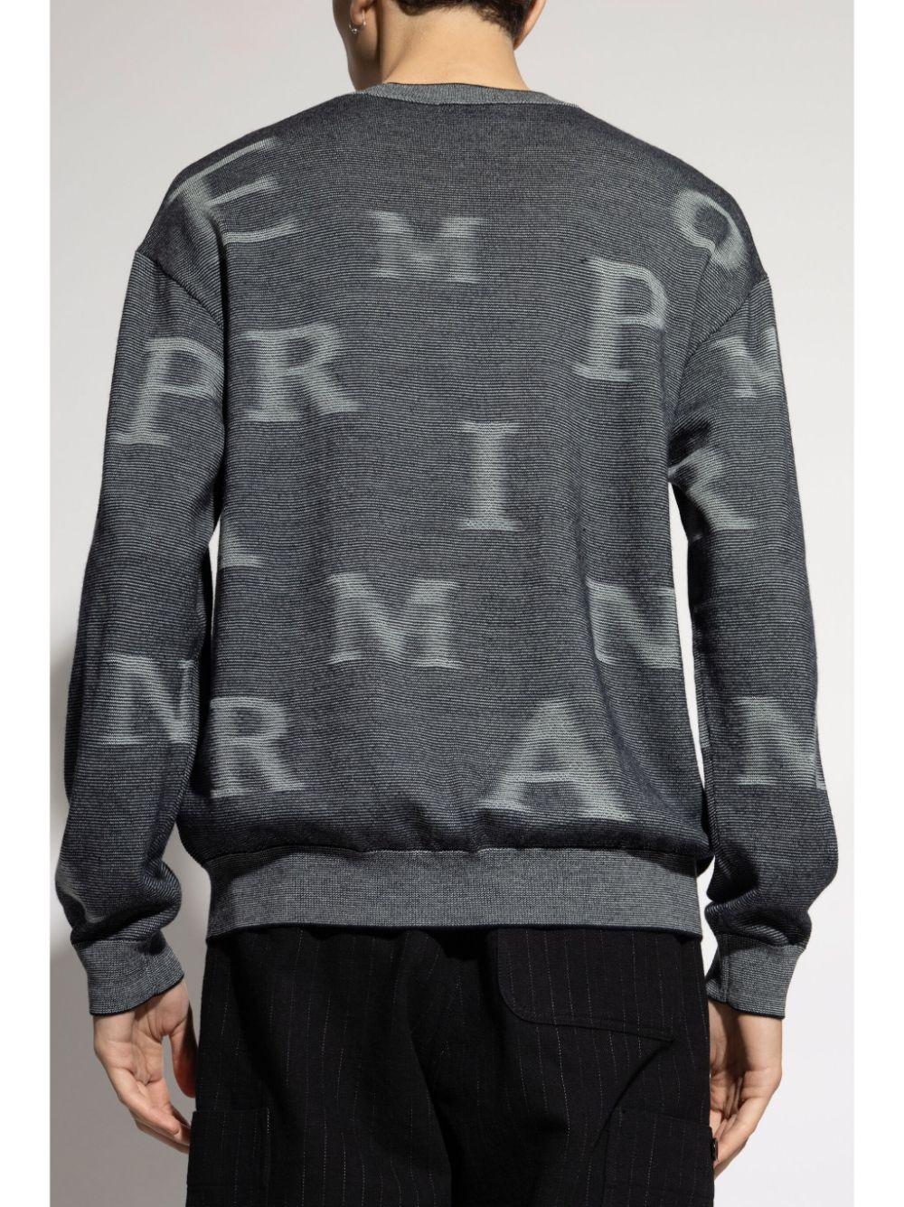 Maglione grigio scuro logo sfogato
