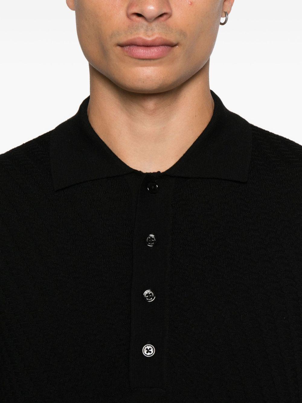 Polo nera jacquard Paolo Pecora A032F009 9000 PAOLO PECORA