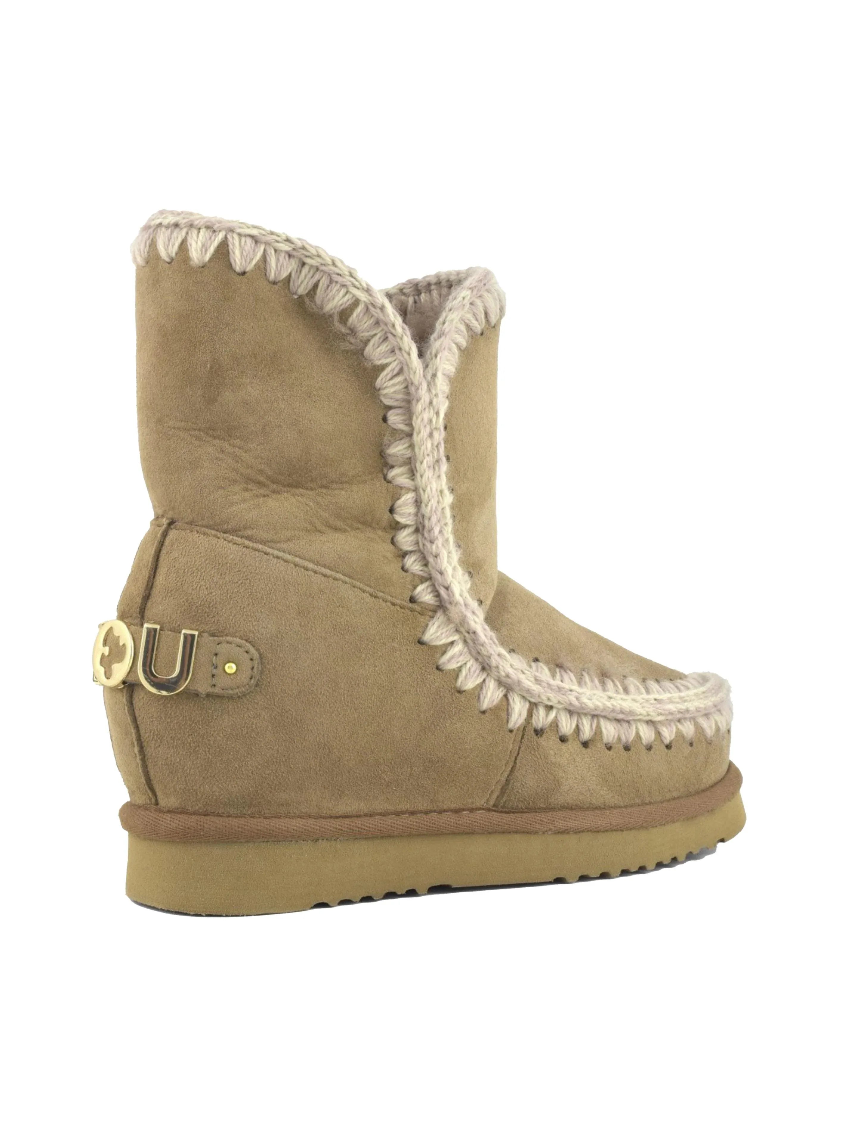 Stivale rosa marrone 23cm con zeppa interna corta - Preludio Moda