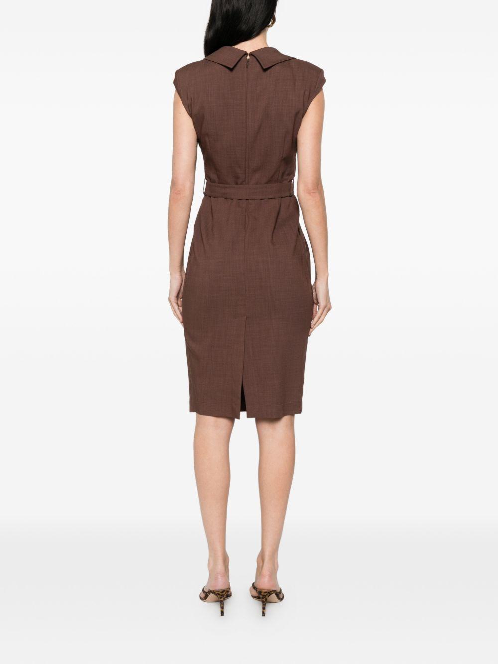 Abito sartoriale con cintura e revers 106565A2W6 L78 PINKO