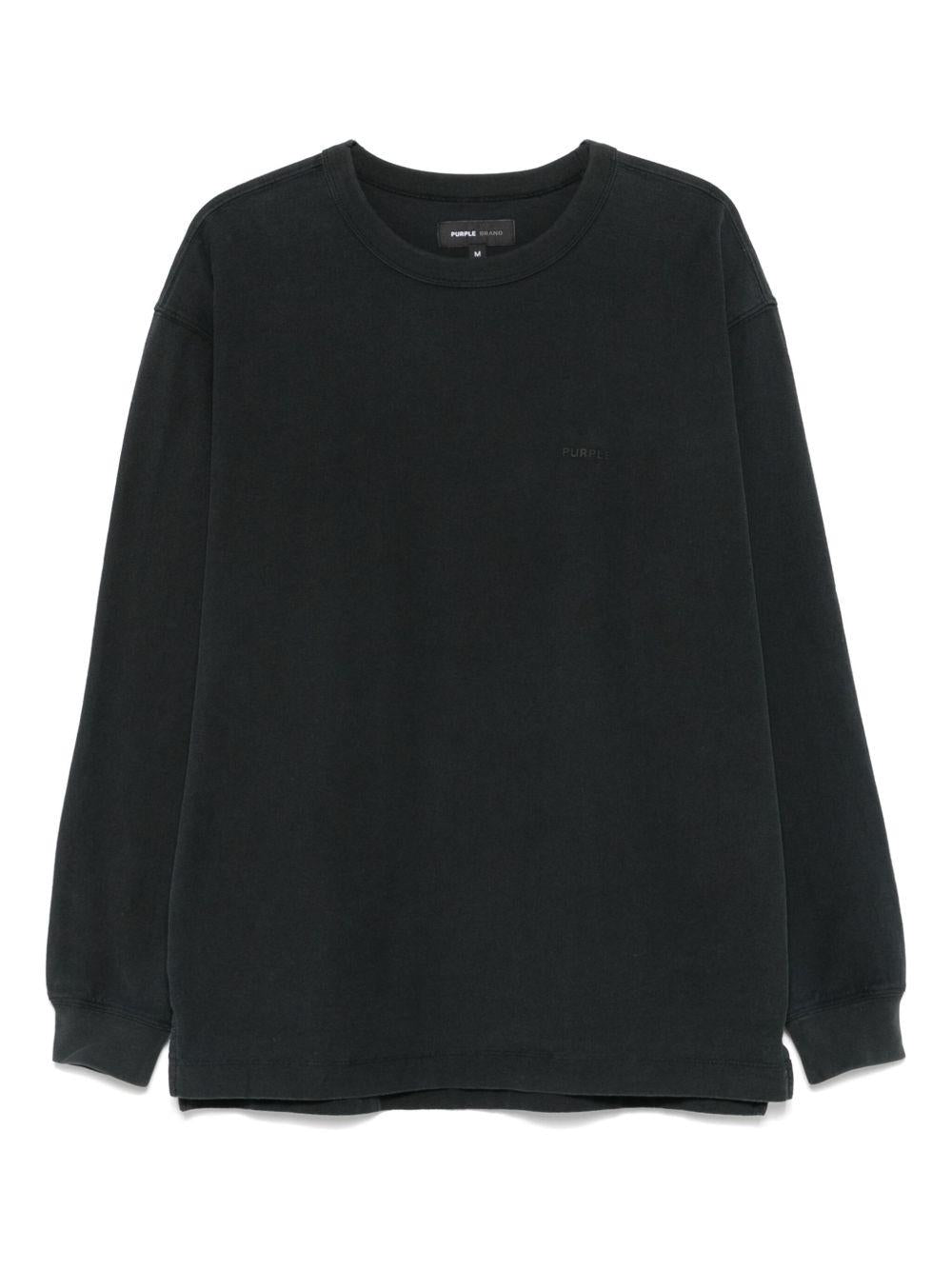 T-shirt Nera in Cotone P204 TJWB724 PURPLE
