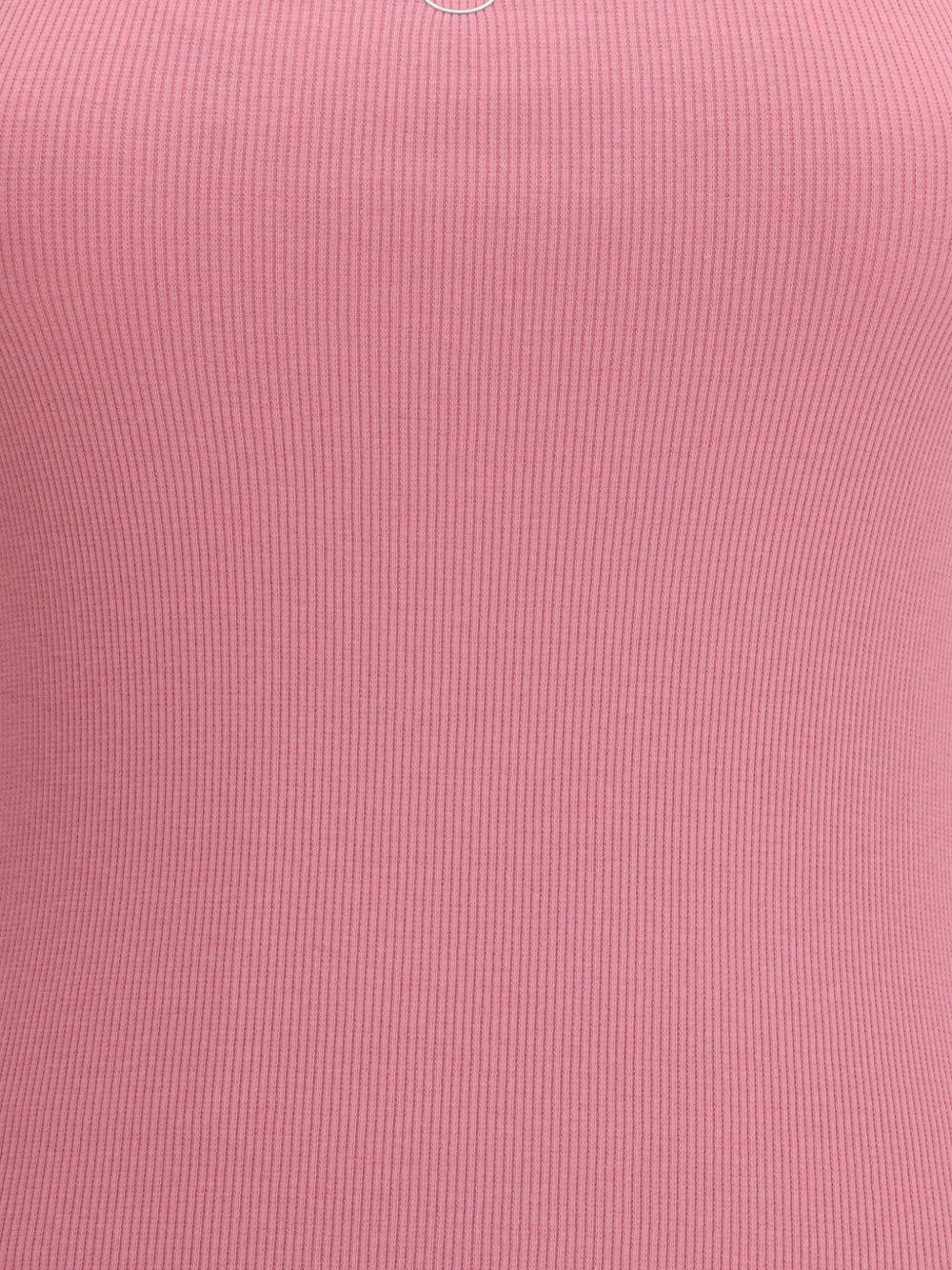 Canotta in cotone costine rosa 100807A338 Q48 PINKO