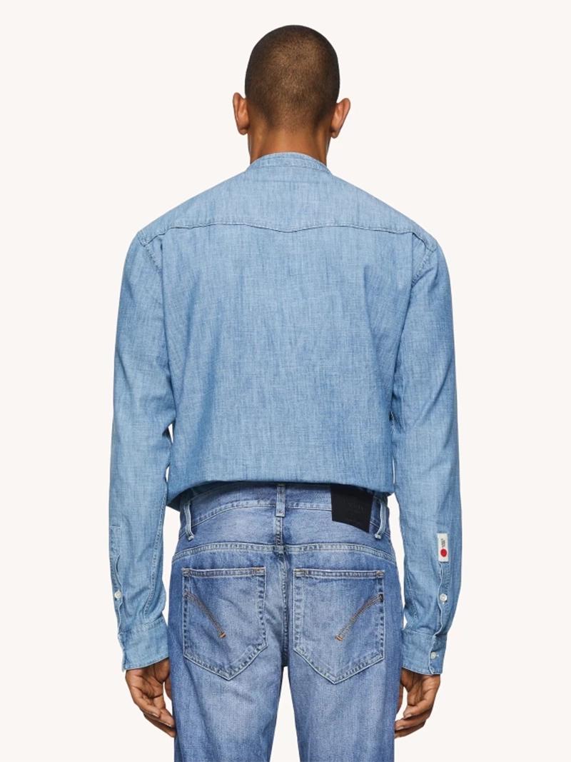 Camicia regular coreana blu denim UC302RDF0265HC2DU 800 DONDUP