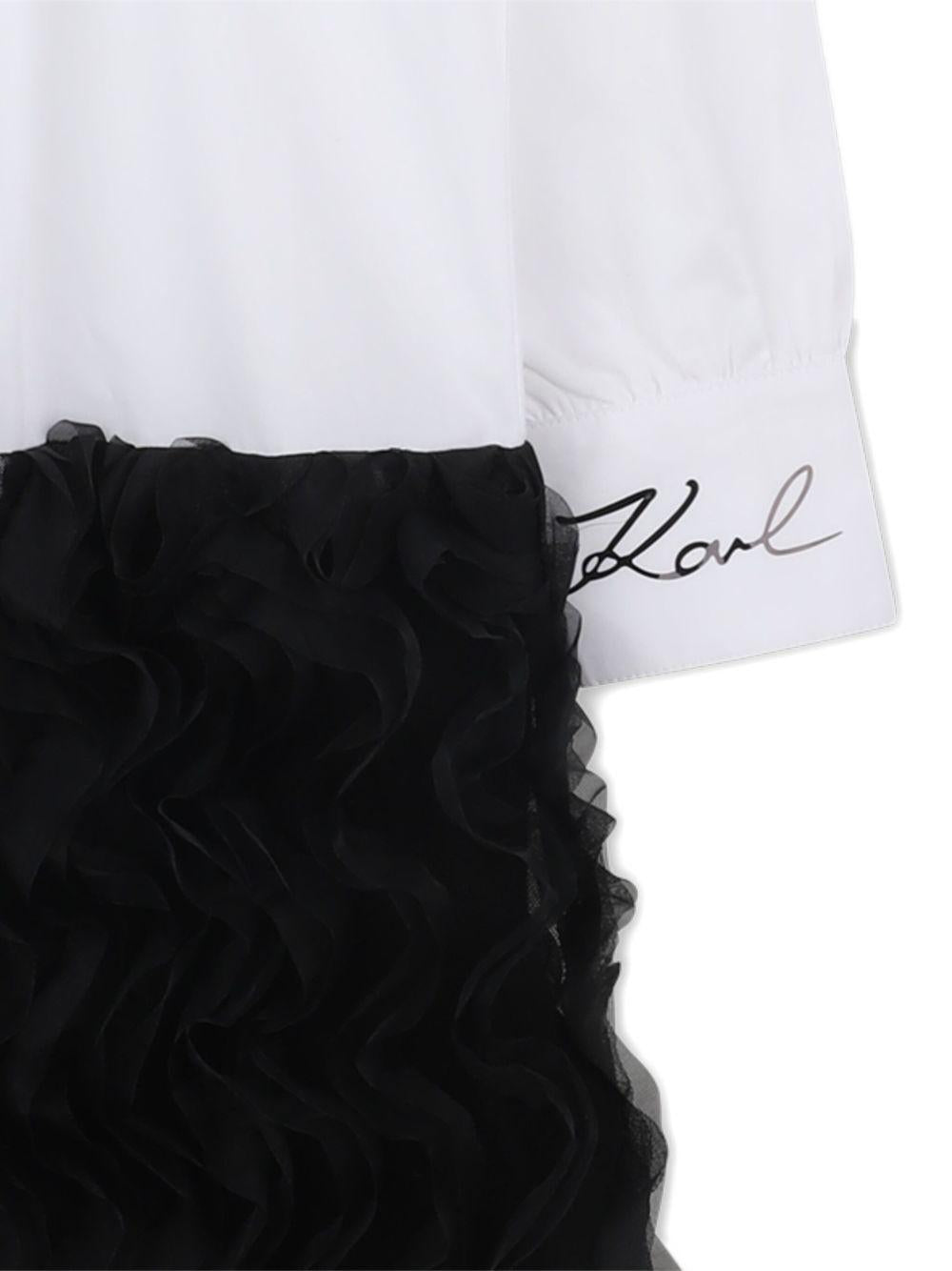 Chemisier con Ruches e Logo Ricamato Z30617 N50 KARL LAGERFELD KIDS