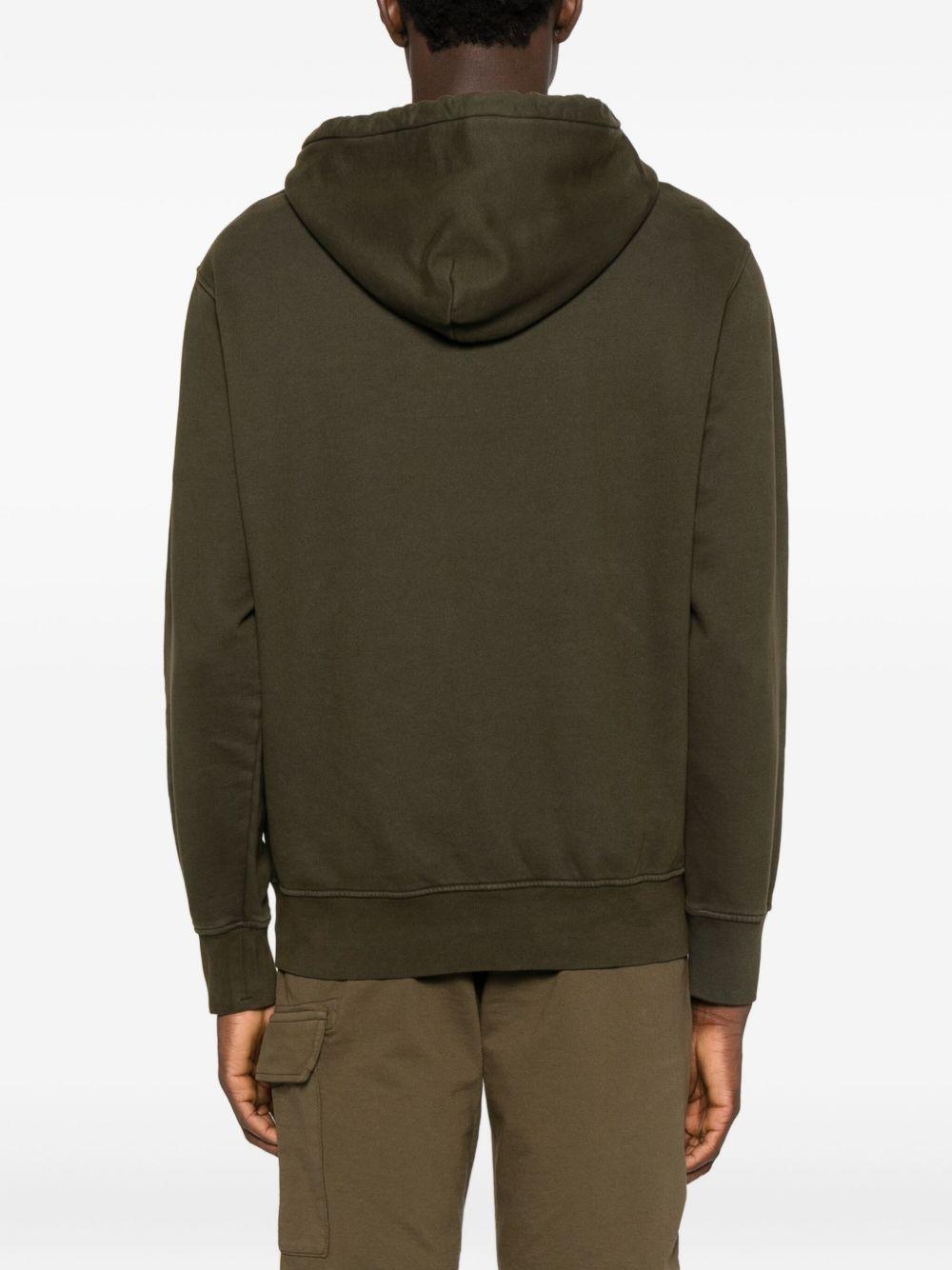 Felpa con Cappuccio Verde Logo Ricamato RFCMSS719B006372G 683 CP COMPANY